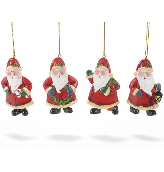 Decorazione natale in resina da appendere babbo natale